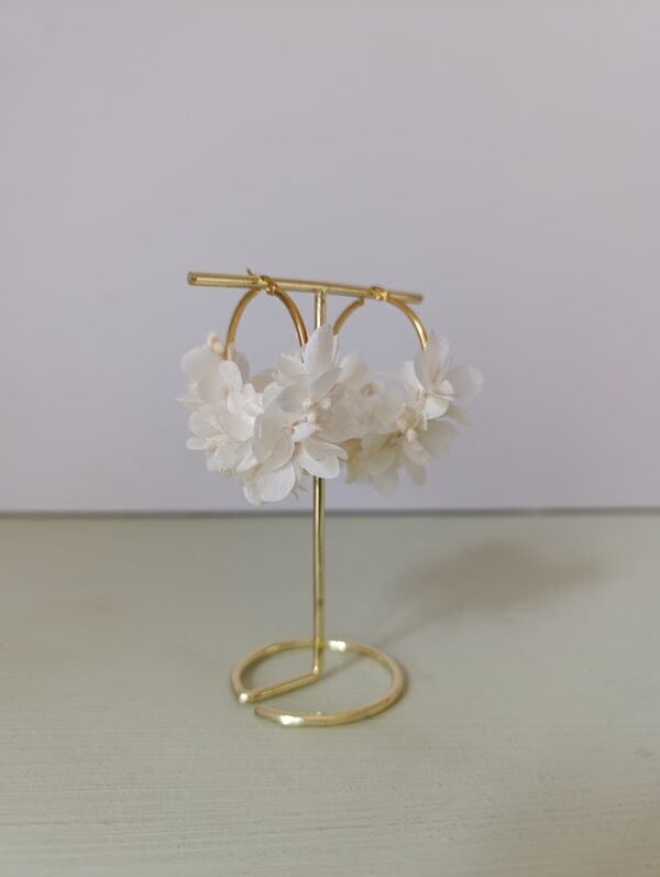 Boucles d'oreilles - Hortensia blanc