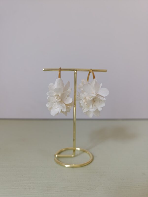 Boucles d'oreilles - Hortensia blanc – Image 3
